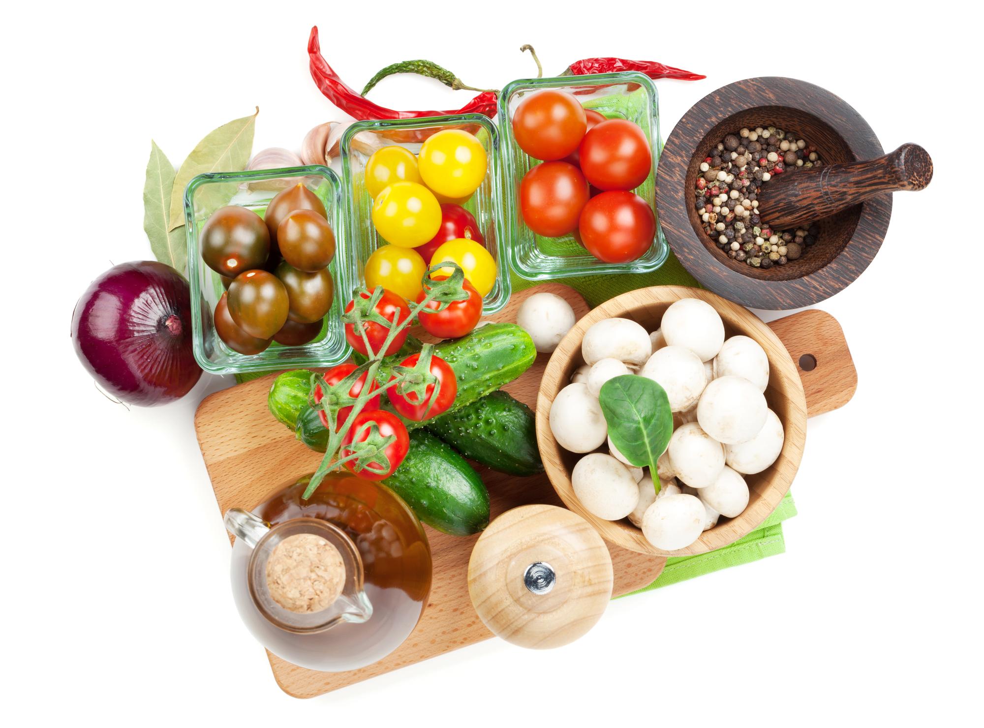 Assorted regional ingredients laid out on a table