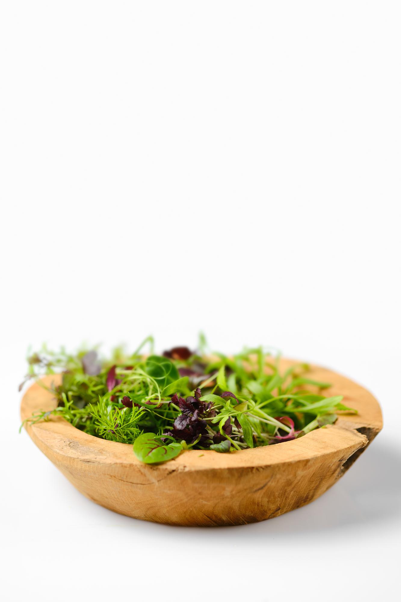 Fresh salad with local greens and seeds